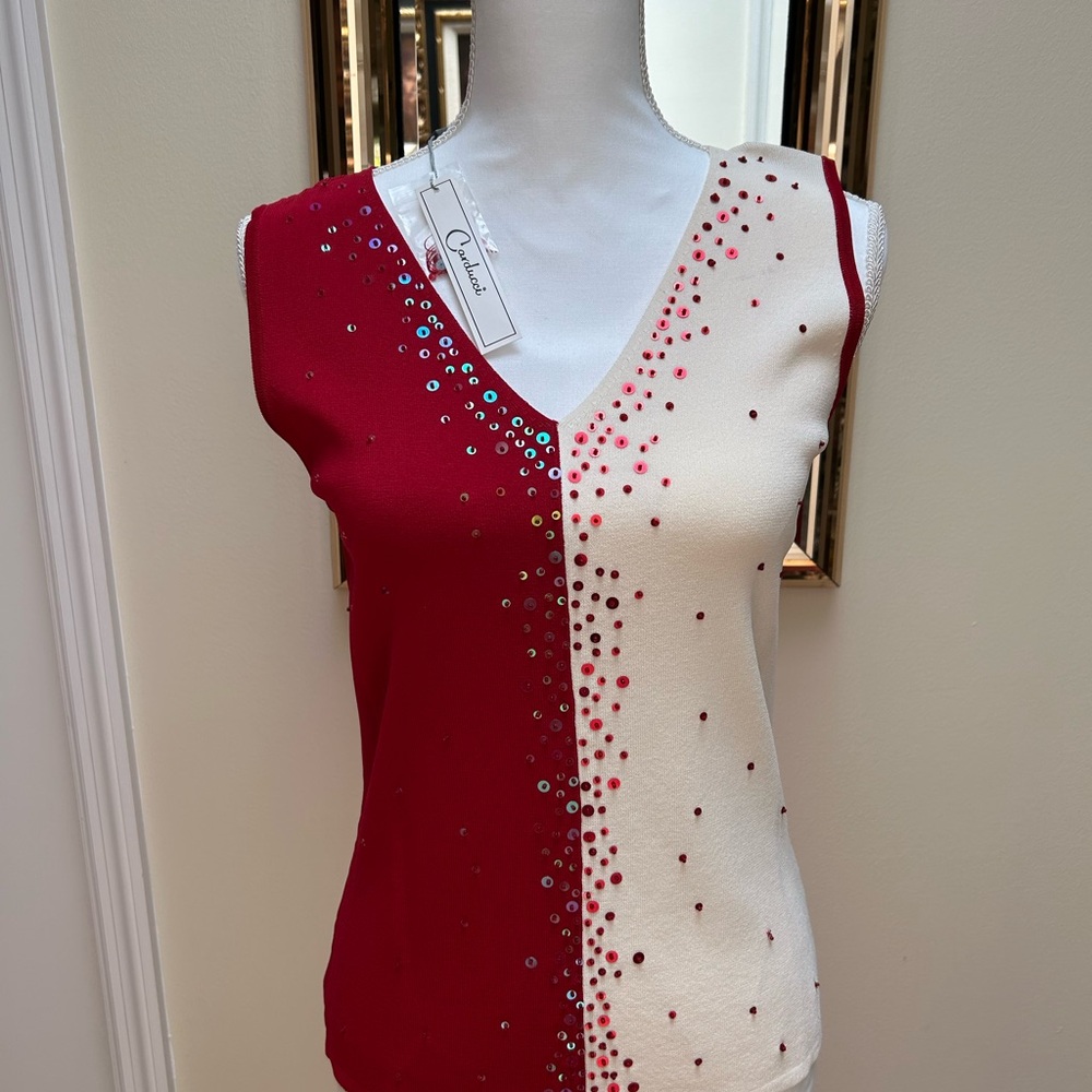 Elegant Two-Tone Sequin Tank Top